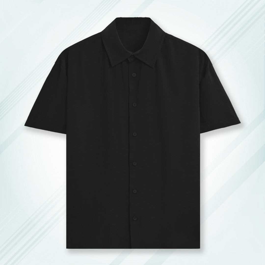 Black Unisex Oversized Half Sleeve Solid Shirt