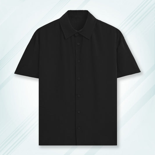 Black Unisex Oversized Half Sleeve Solid Shirt