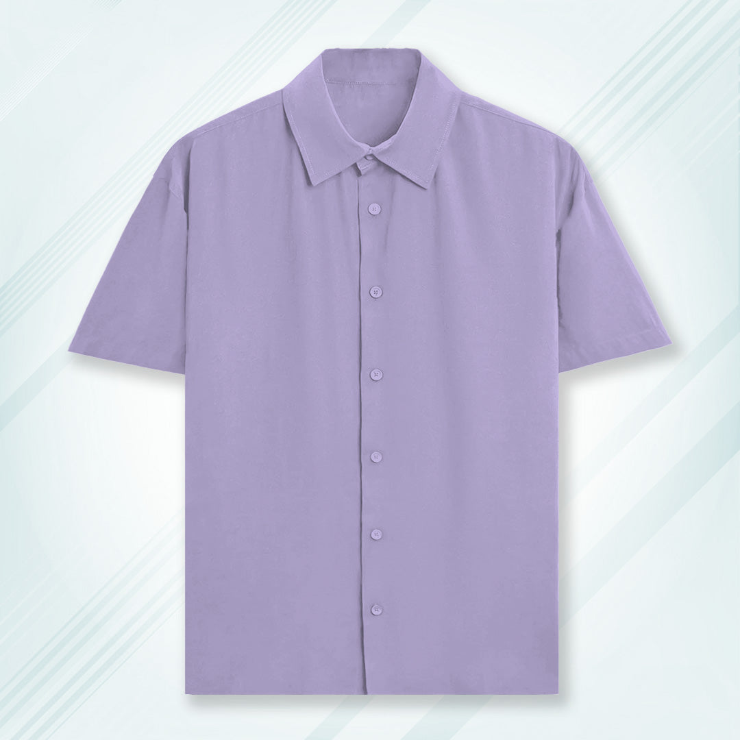 Lavender Unisex Oversized Half Sleeve Solid Shirt
