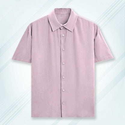 Pink Unisex Oversized Half Sleeve Solid Shirt