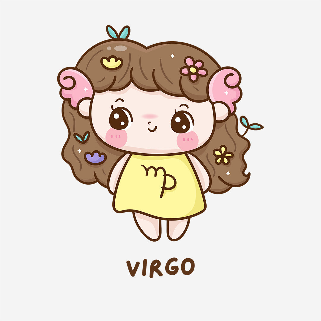 White Round Neck Classic Printed Classic T-Shirt Cute Virgo Horoscope | Women
