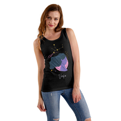 Black Regular Fit Tank Top Virgo Horoscope | Women