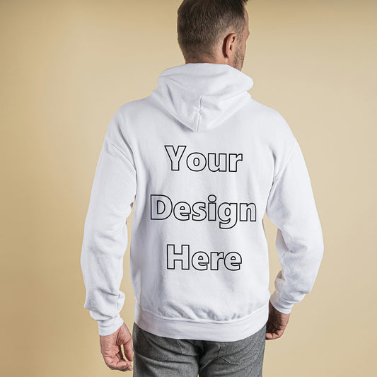 White Back Customized Hoodie Sweatshirt | Unisex