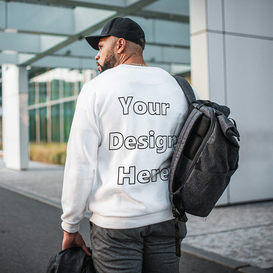 White Back Customized Cotton Solid Sweatshirt | Unisex