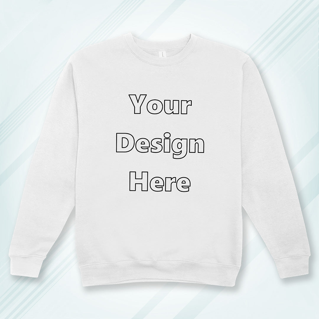 White Front Customized Cotton Solid Sweatshirt | Unisex