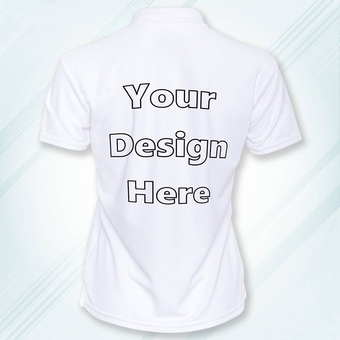 White Customized Polo T-Shirt Back Design Regular Fit | Men