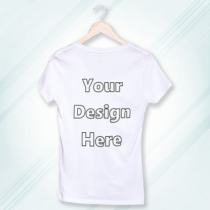 White Round Neck Classic Customized T-Shirt Front Design | Women