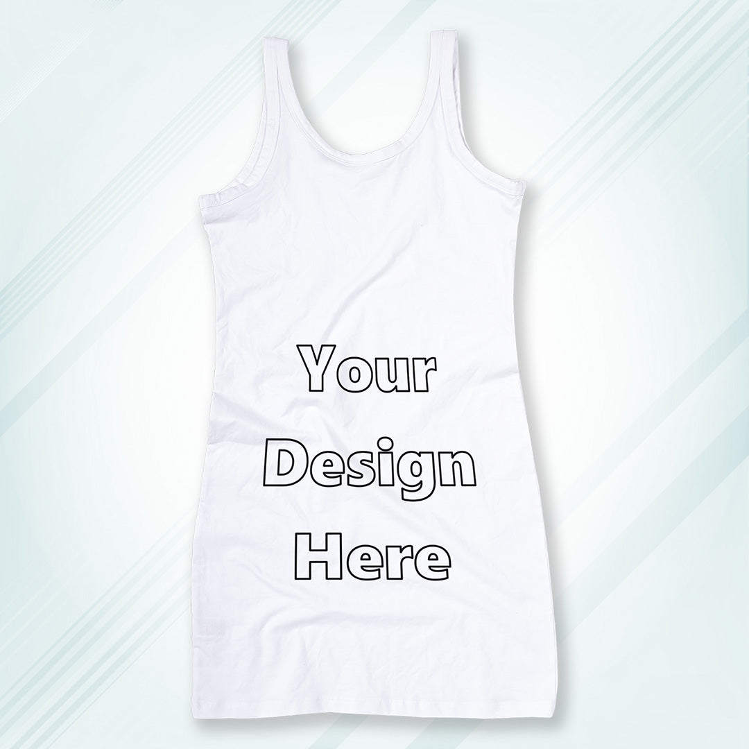 White Customized Regular Fit Tank Top Front Design | Women