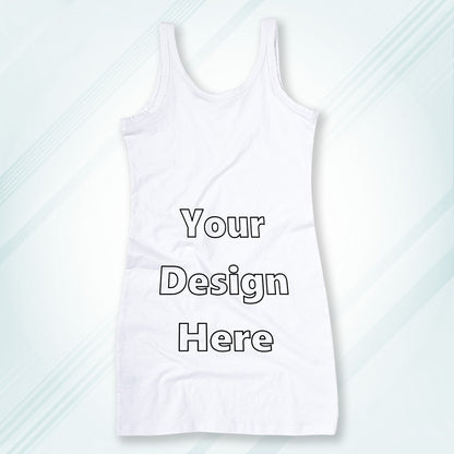 White Customized Regular Fit Tank Top Front Design | Women