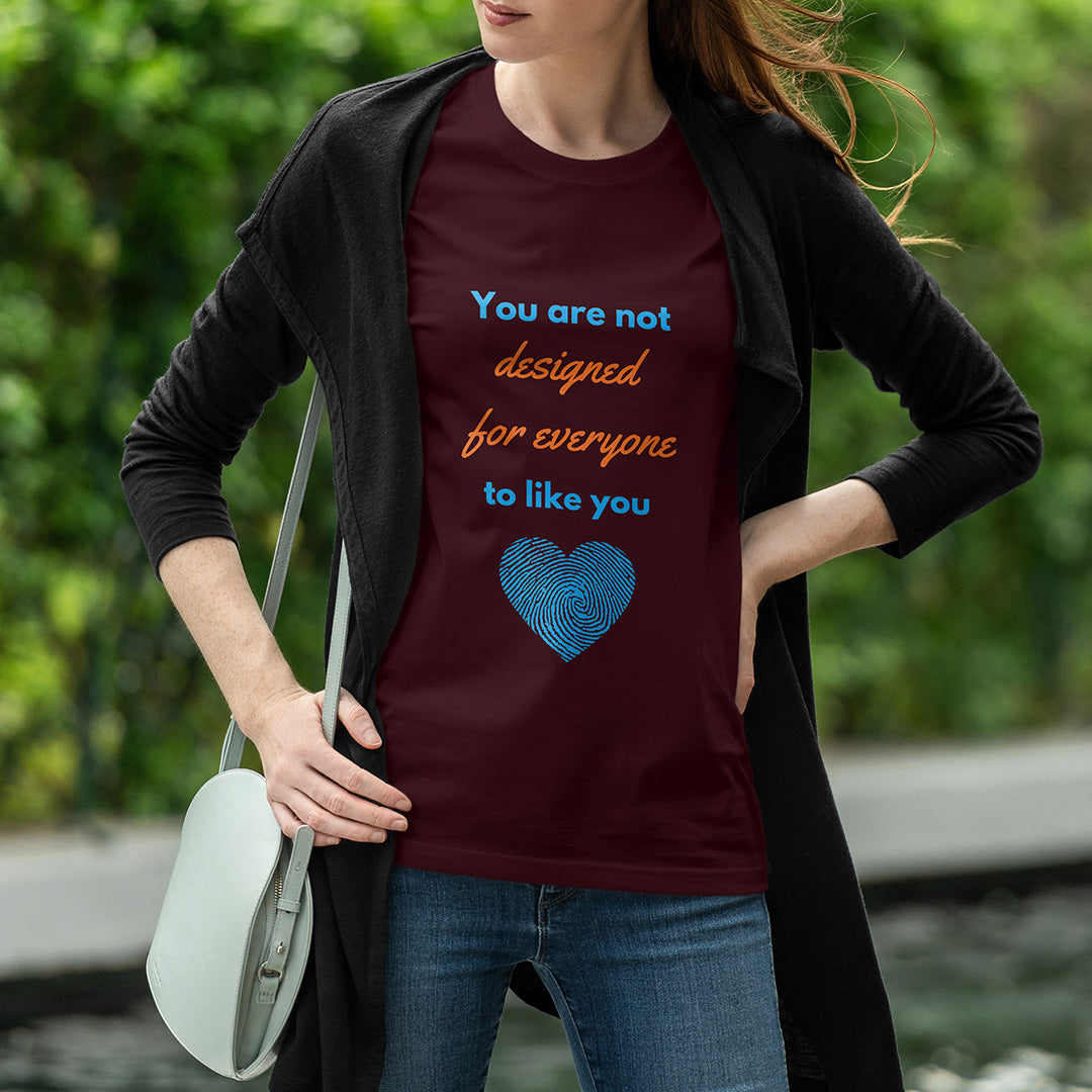 Maroon Round Neck Classic Printed Classic T-Shirt Designed for Everyone | Women