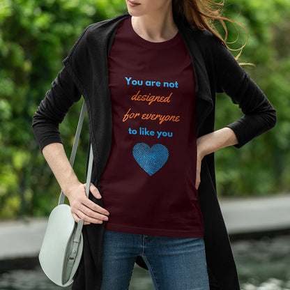 Maroon Round Neck Classic Printed Classic T-Shirt Designed for Everyone | Women