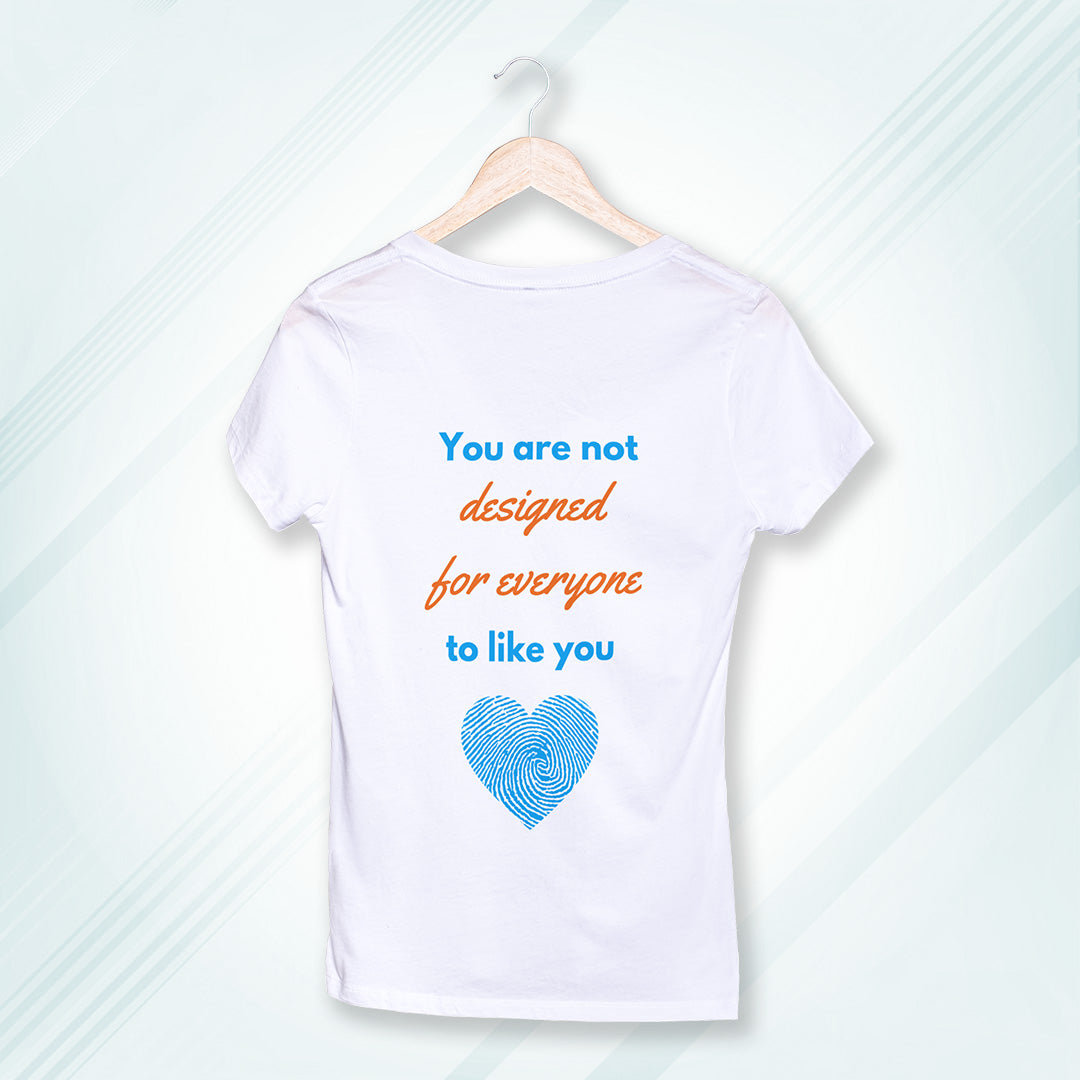 White Round Neck Classic Printed Classic T-Shirt Designed for Everyone | Women